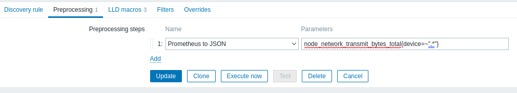 Preprocessing Low-Level Discovery in Zabbix